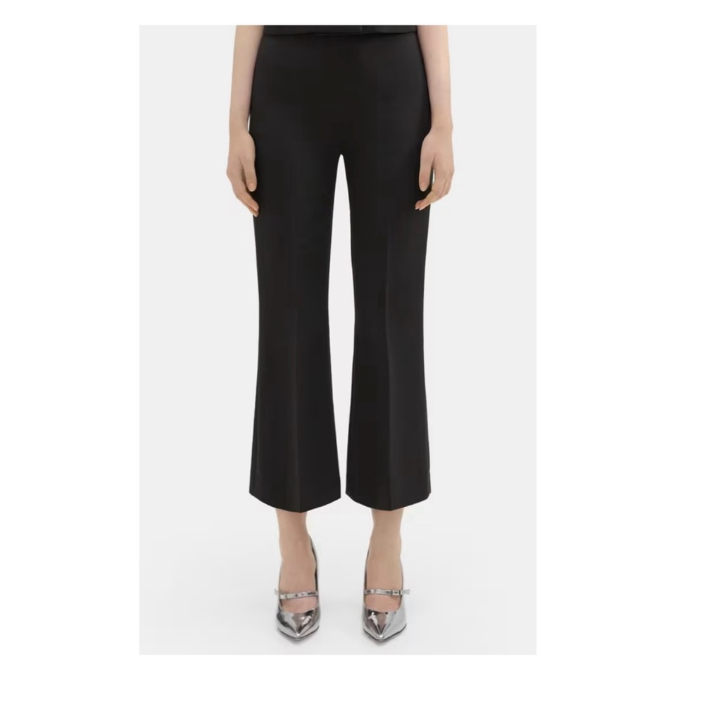 Theory Black Kick-Flare Pants in Size 10